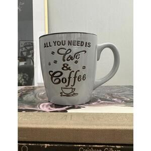 All You Need Is Love Coffee Mug Cup Gray Ceramic Stoneware 14oz Royal Norfolk
